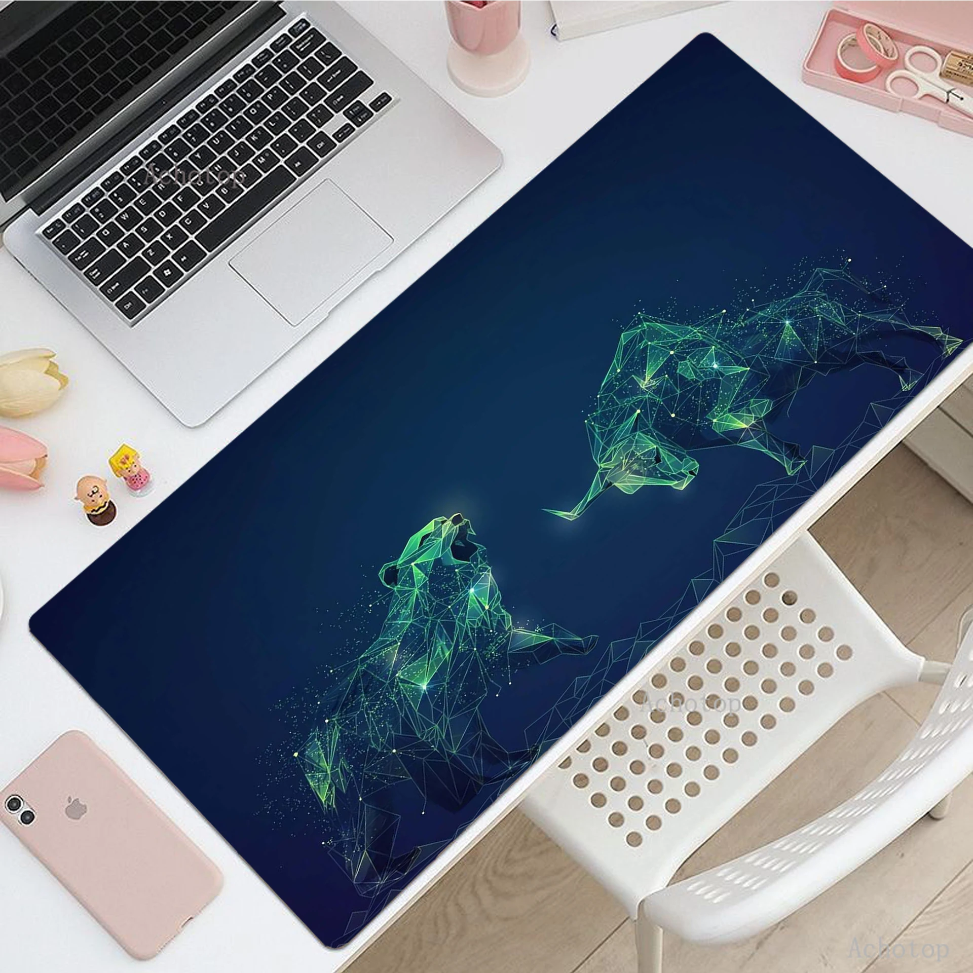 Mouse Pad Stock Market Chart Pattern Gaming XXL Large Game Desk Pads Rubber Keyboard Mats