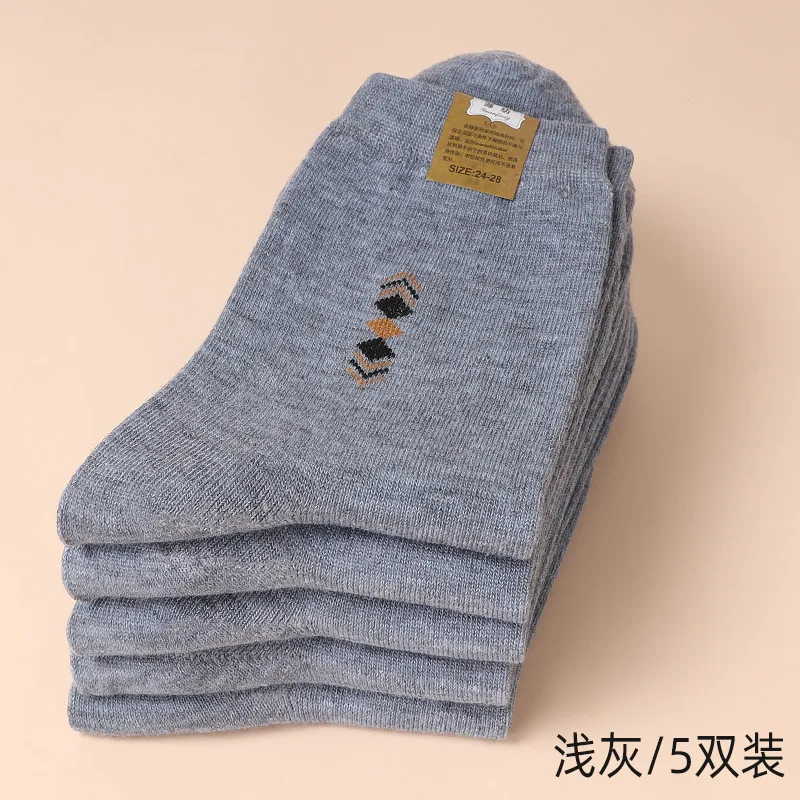 5 pares/meias grossas de algodão masculino casual negócios respirável desodorante tubo médio meias de algodão elástico antibacteriano meiasEU38-45