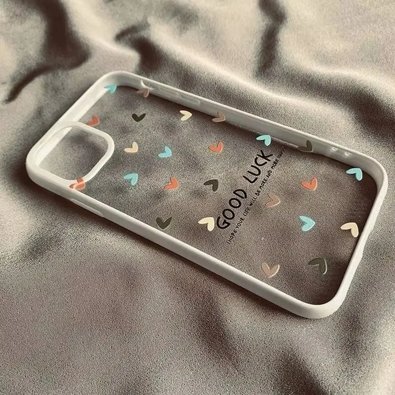 Chic Clear Heart Phone Case - Cute Love Design