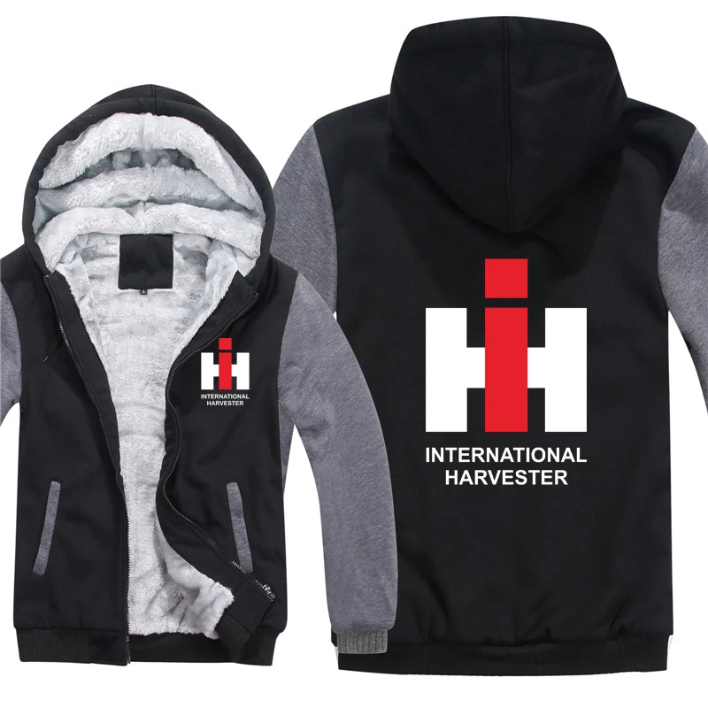 International Harvester Hoodies Men Coat Winter Warm Fleece International Harvester Sweatshirts Jacket 3