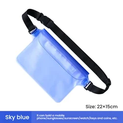 Waterproof Waist Pouch for Beach and Boating - Keep Your Valuables Safe and Dry (Blue color)