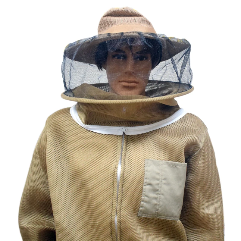 Separate Type Round Hat Ventilated Veil Beekeeper 3D Air Cotton Fabric Beekeeping Ventilated Suit and Zipped Accordion