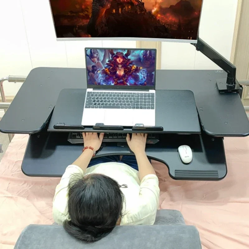 Computer desk, space capsule, bedside table, lifting lazy man standing pneumatic automatic lifting desk computer office lazy bedside adjustment mobile desk training desk learning table