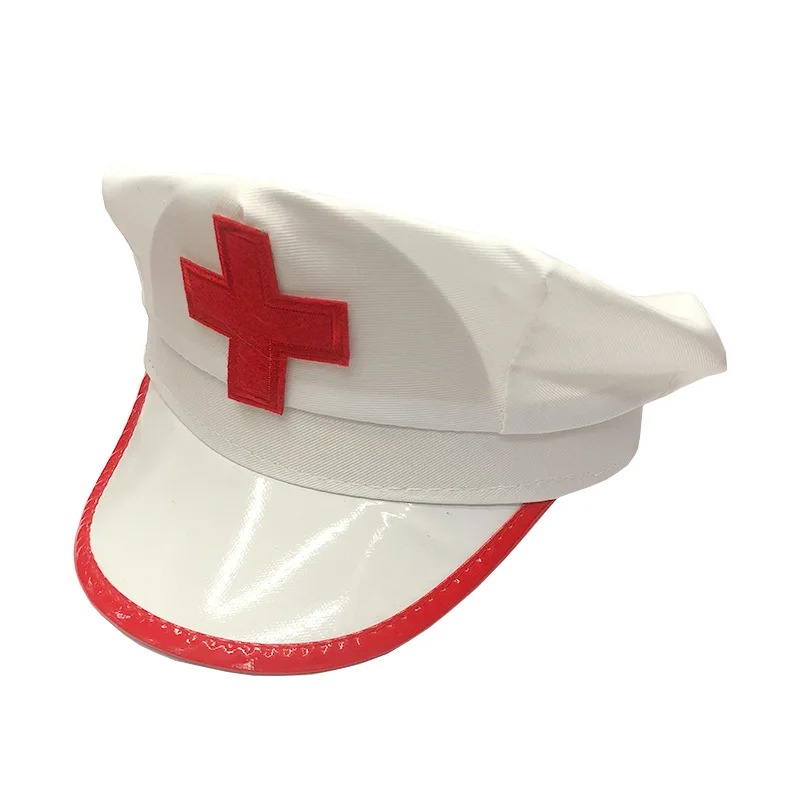 Rotes Kreuz Ärzte Krankenschwestern Hüte für Karneval Weihnachten Party Cosplay Kappe Baumwolle Plaid Abzeichen Rollenspiel Lustige Berets – Detail 16