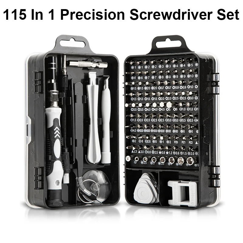 115 in 1 Screwdriver Set Mini Screwdriver Bit Set Multi-function Precision Mobile Phone Repair Device Hand Tools Torx Hex Kit