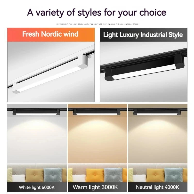 Description Picture 5 of itemLed Track Lamps Set 85~264V Ceiling Light 10W 20W Floodlight indoor Lighting Fixture Spotlight for Clothing Shop Track Rail Lamp