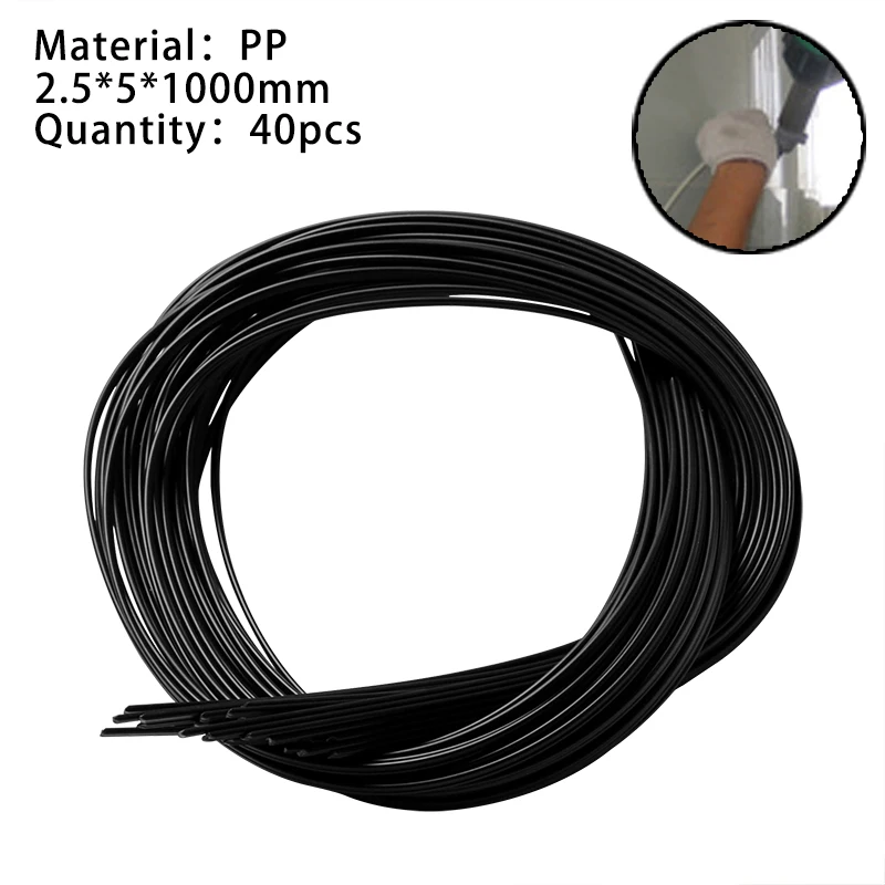 40pcs 1000mm 검은 PP 플라스틱 용접봉 용접기 액세서리 용접 스틱 자동차..