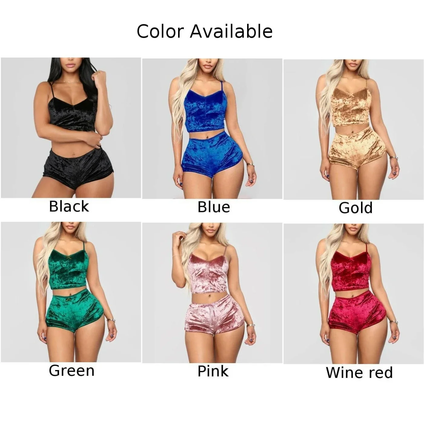 Women Sexy Lingerie Set Oil Shiny Nightwear Super Soft Short Sleepwear Sleeveless Crop Tops Solid Shorts Pajamas Set Casual Wear women pajamas set women pajama suit
