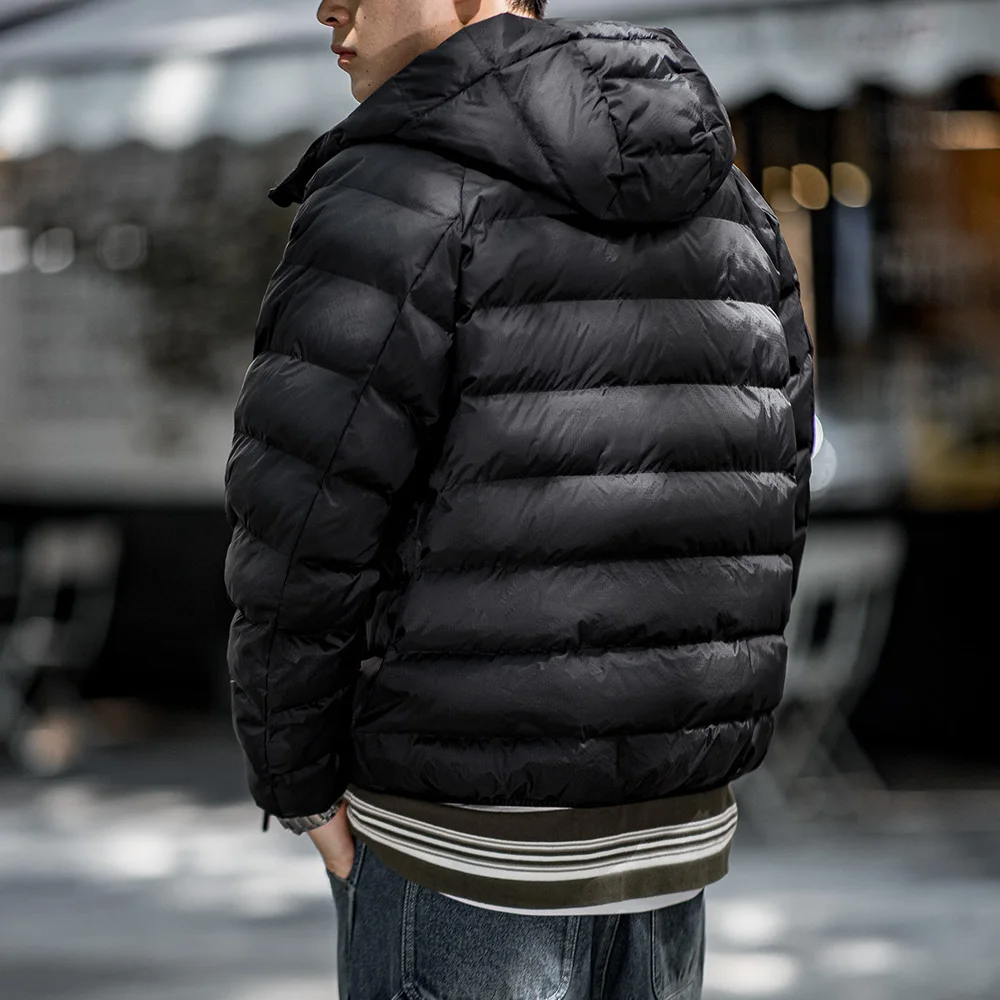 Cotton Jacket Parka Coat Parkas Coat Maden Casual Lightweight Waterproof Quilted Hooded Cotton-padded Jacket Men's Versatile Outerwear