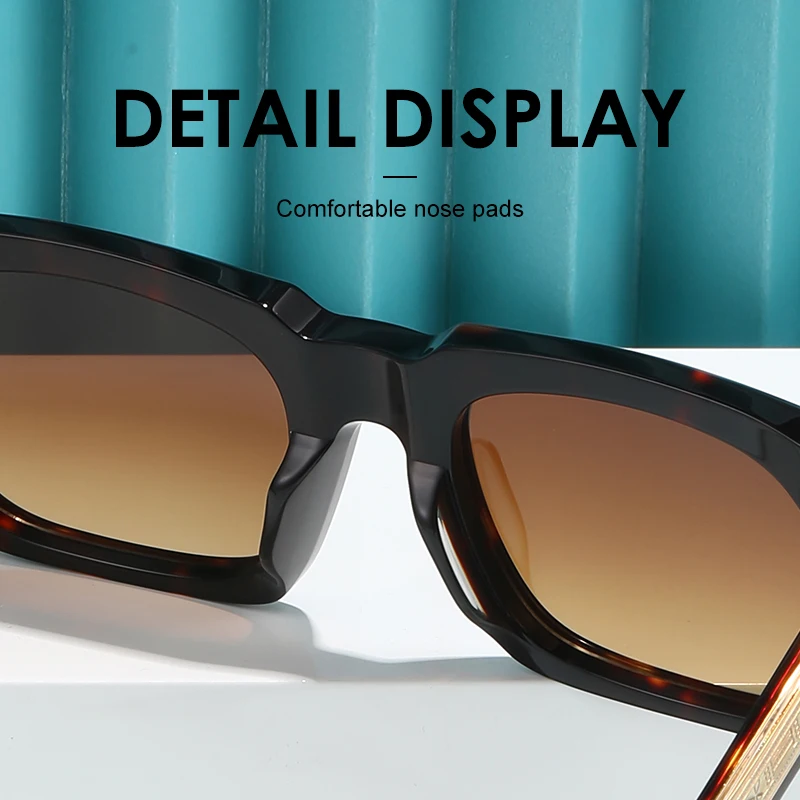 Luxusmarke, quadratisch gerahmte Schildpatt-Mode-Sonnenbrille SQUENTIN Herren-Designer-Sonnenbrille, handgefertigte Retro-Sonnenbrille aus Acetat – Detail 6