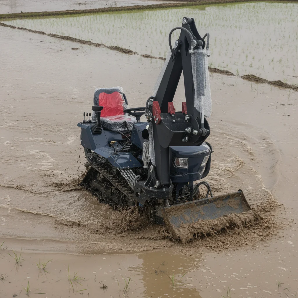 Großhandel Raupenschlepper 50 PS Multifunktionale Landwirtschaftsmaschine mit Dozerblatt, Bodenfräse und Pflug zum Verkauf