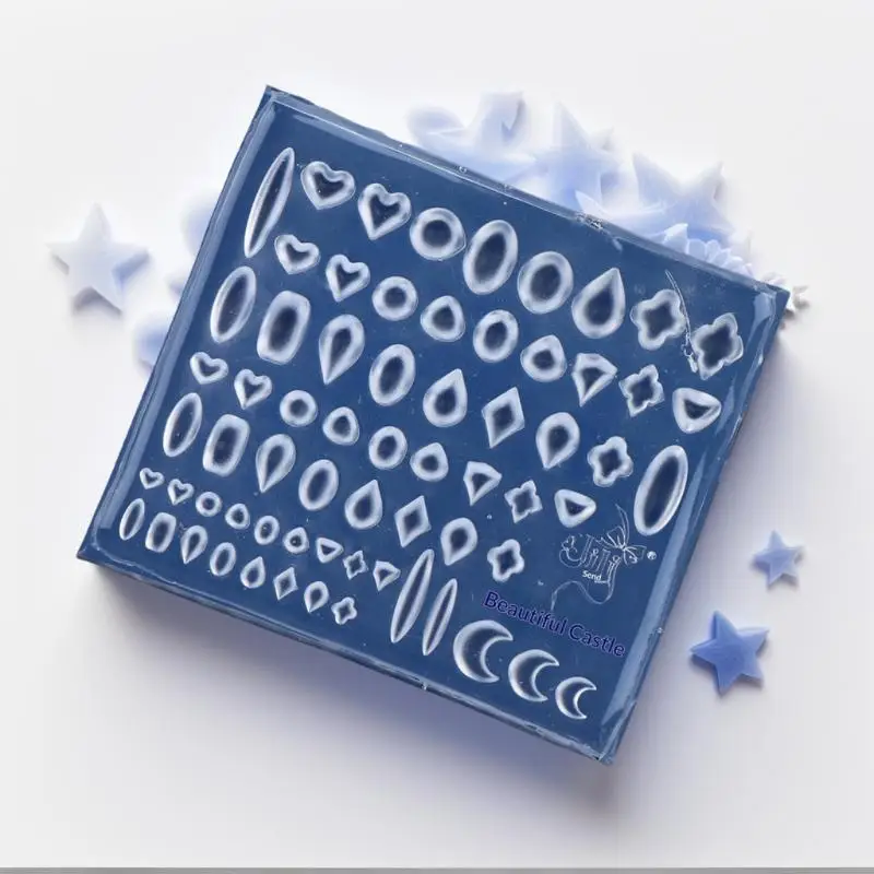 1PC 실리콘 몰드 보석 다이아몬드 하트 타원형 모양 네일 아트 DIY 투명 매니큐어 템플릿 장 네일 장식품