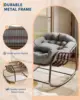 Oversized Rocking Chair,Wicker Rattan Relax Chair with Water-Resistant Cushion Sturdy Metal Frame for Sensory Comfort