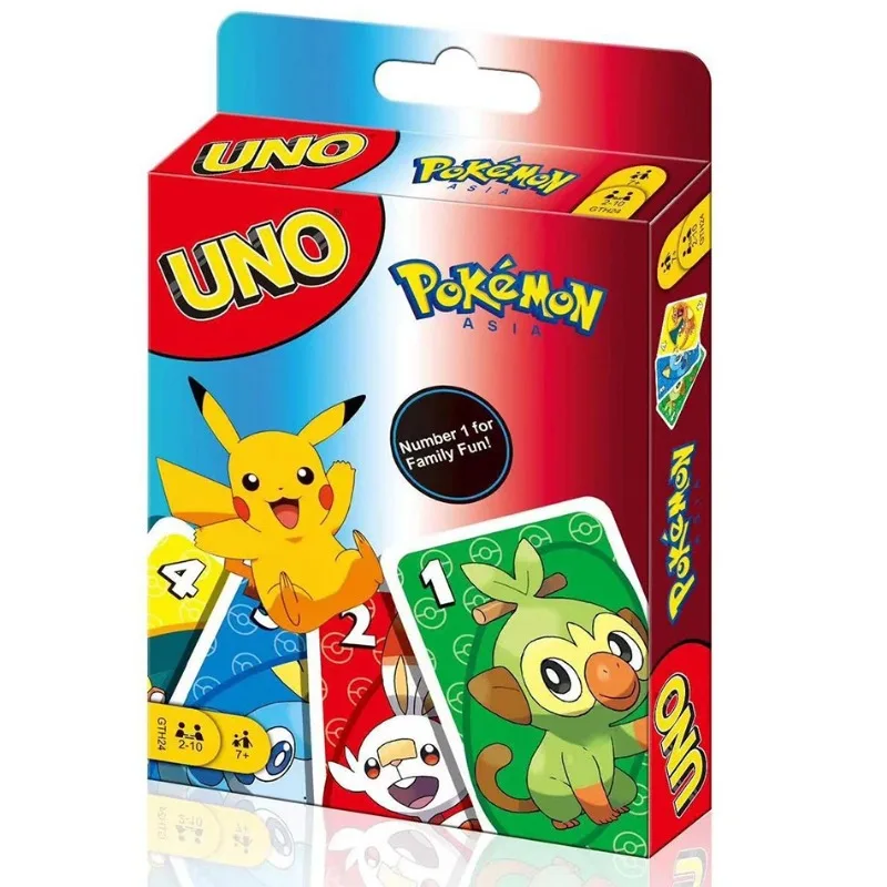 UNO FLIP! Pokemon Board Game Anime Cartoon Pikachu Figure Pattern Family Funny Entertainment uno Card Games Christmas Gifts