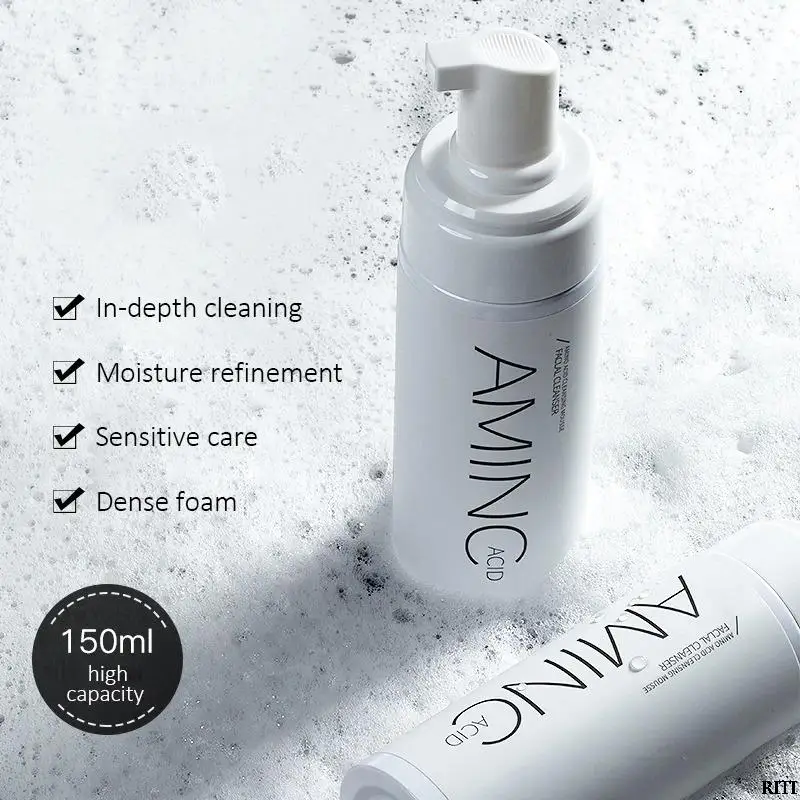 100/150ml Amino Acid Cleansing Mousse Oil Control Deep Cleaning Mites Removal Acne Moisturizing Face Cleanser Foam Brighten Skin 4