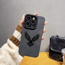 Black Eagle Pattern Soft TPU Phone Case - Sleek and Stylish Back Cover - iPhone 15 (Gray - YYDSU1669)
