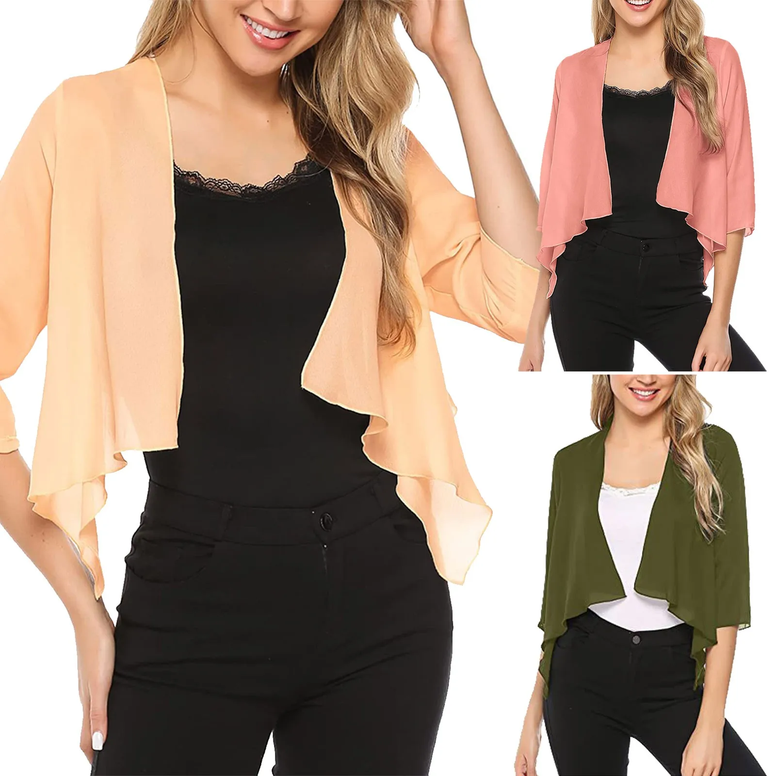 

Women's Comfortable Chiffon Shirt Casual Matching Dress Shawl Curled Irregular Button Shirts Lapel Baggy Casual Harjauku