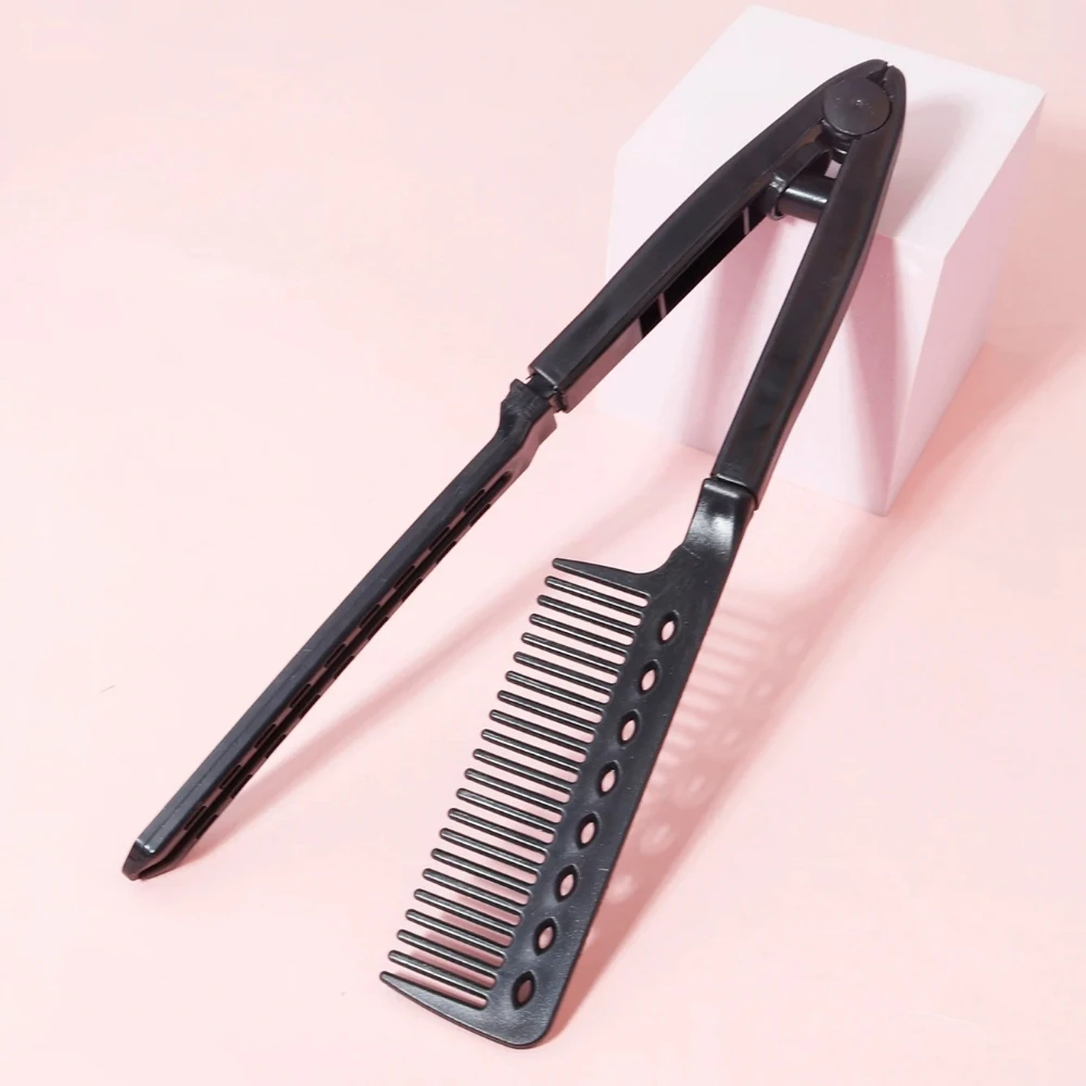 Spazzola per capelli lisci, piastra a V, per stirare i capelli, adatta per parrucchieri, speciale per parrucche di capelli veri - immagine 2