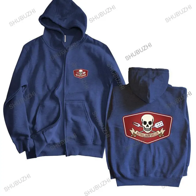 Unisex Outwear Uomo Felpe Con Cappuccio Born Grillers Grigliare Bbq Butcher Chef Weber Grill Smoker Man Brand Zipper Autunno Felpa Con Cappuccio