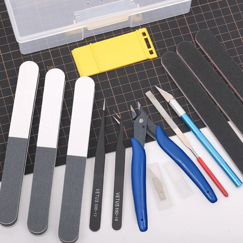 Model Tools Model Grinding Tool Deburring Engraving Knife Kit Carving Tool DIY File Cutter Scraper Trimming For Model Making