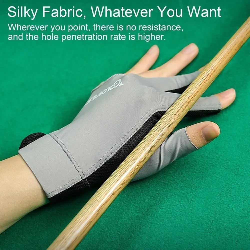 1PC Three Fingers Snooker Glove Elasticity Left Right Hand Billiard Glove Anti Skid Spandex Training Glove Fitness Accessories 3