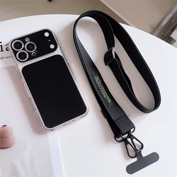 Shockproof TPU Lanyard Case with Adjustable Strap - iPhone 15 (Black)