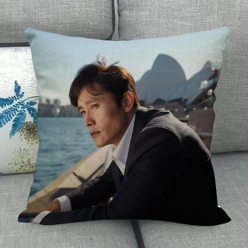 Custom Lee Byung Hun Pillowcase Wedding Decorative Cotton Linen Pillow Case For Home Pillow Cover 45X45(One Sides) 4