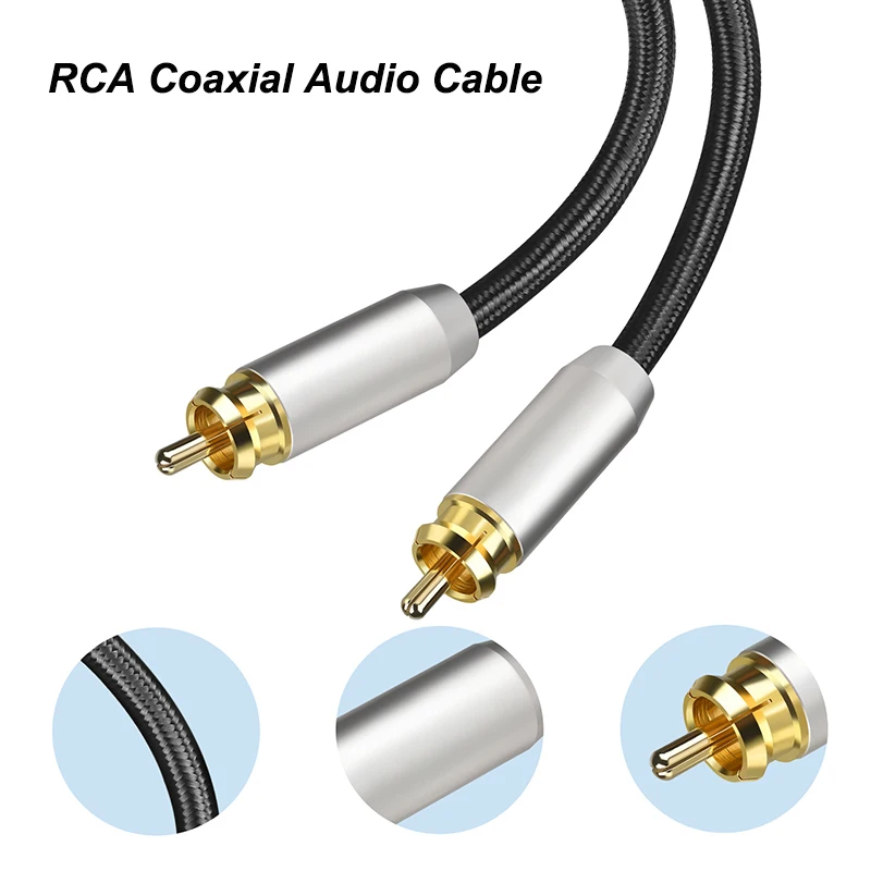 

Hifi Coaxial RCA to RCA Stereo Digital Audio Cable Male to Male Cord RCA Video Cable for AV TV Amplifier Speaker Subwoofer Line