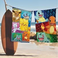Japanese P-Pokemon Anime Pikachu Towel Microfiber Beach Towel Absorbent Quick dry Soft Yoga Swimming Resort Mountain Climbing 1