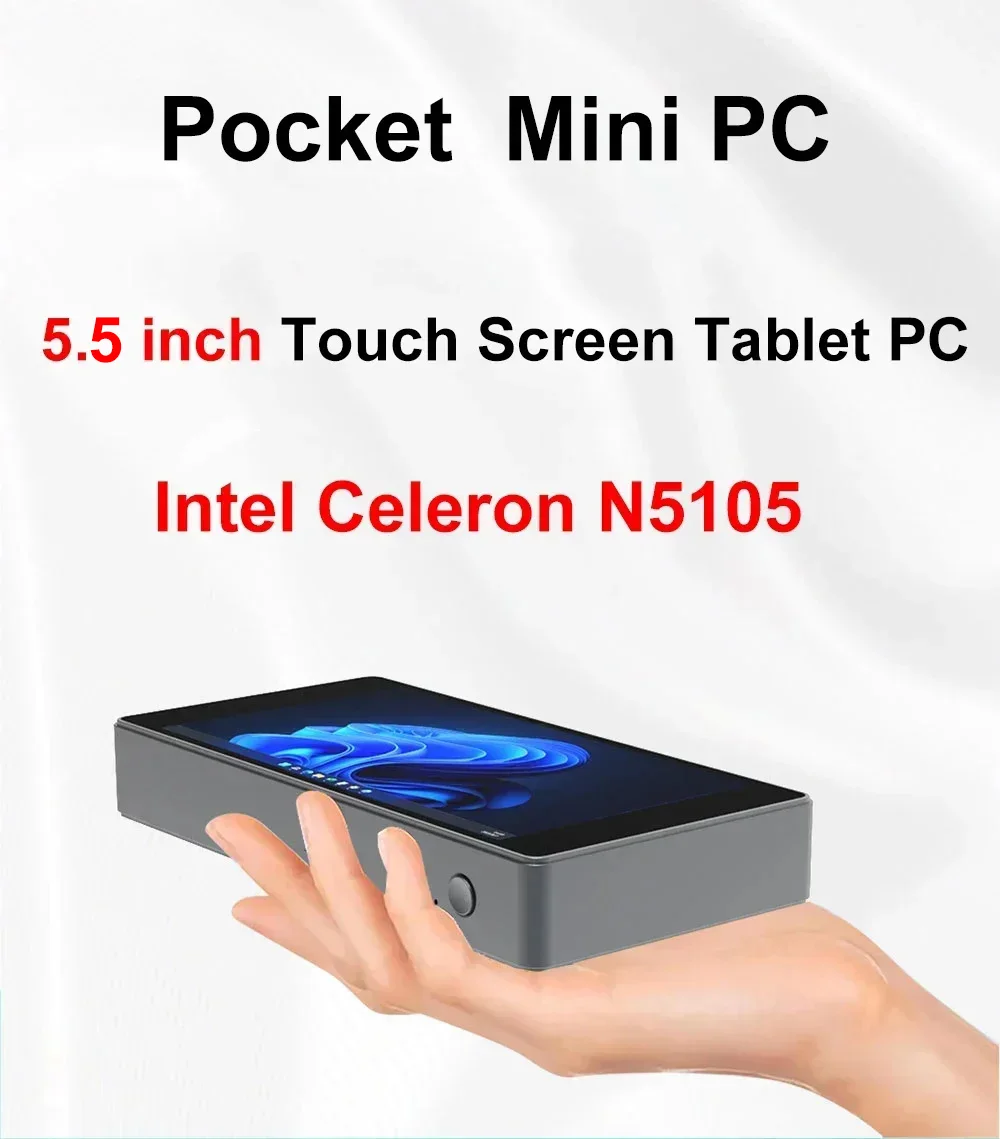 SZBOX JX2 포켓 미니 PC 게이머, 5.5 인치 터치 스크린 태블릿 PC, 윈도우 11, 인텔 셀러론 N5105, 8GB, 128GB, 와이파이 6, BT5.2