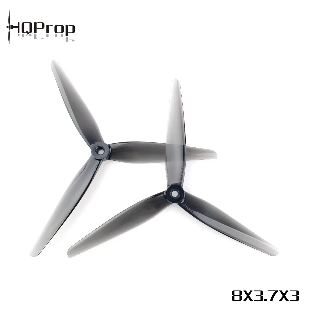 HQProp 8x3.7x3 Hélices 3 Pales 8 Pouces pour Drone FPV - Lot de 1/2/3/4 Paires