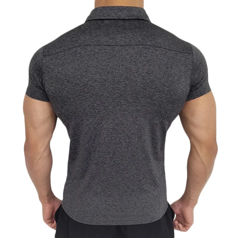 Men's Clothing Summer Casual T-Shirt Male Gym Fitness Running Sport Short Sleeve Camisas Polo Shirts Sweatshirt Plus Size S-5XL 2