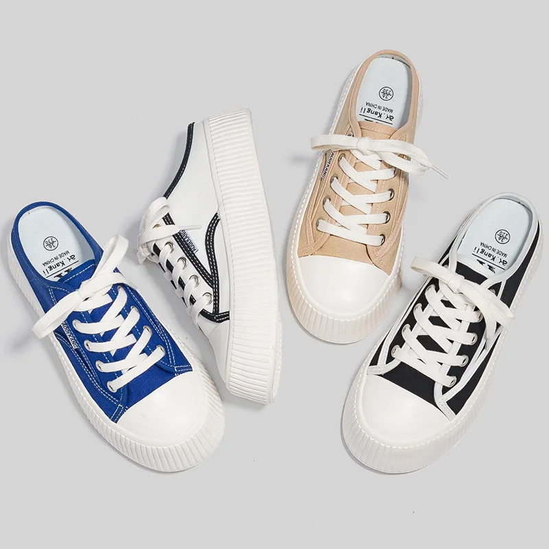 

Сандалии женские холщовые на шнуровке, простые в носке, однотонные, повседневная толстая подошва, стелька 35-40, для девушек и студентов, лето