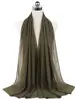 Nouveau foulard en mousseline uni pour femme, prêt-à-porter, hijab instantané, châle musulman, hijabs islamiques, écharpe arabe, foulards pour la tête