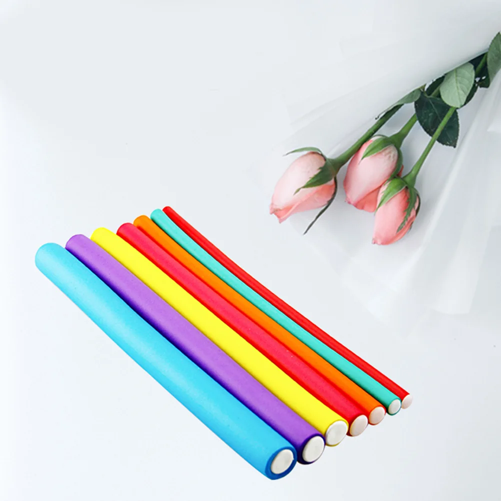 

20 Pcs Hair Curling Sponge Rollers Curlers Spiral Curls Stick Wand Cold Wave Iron Long