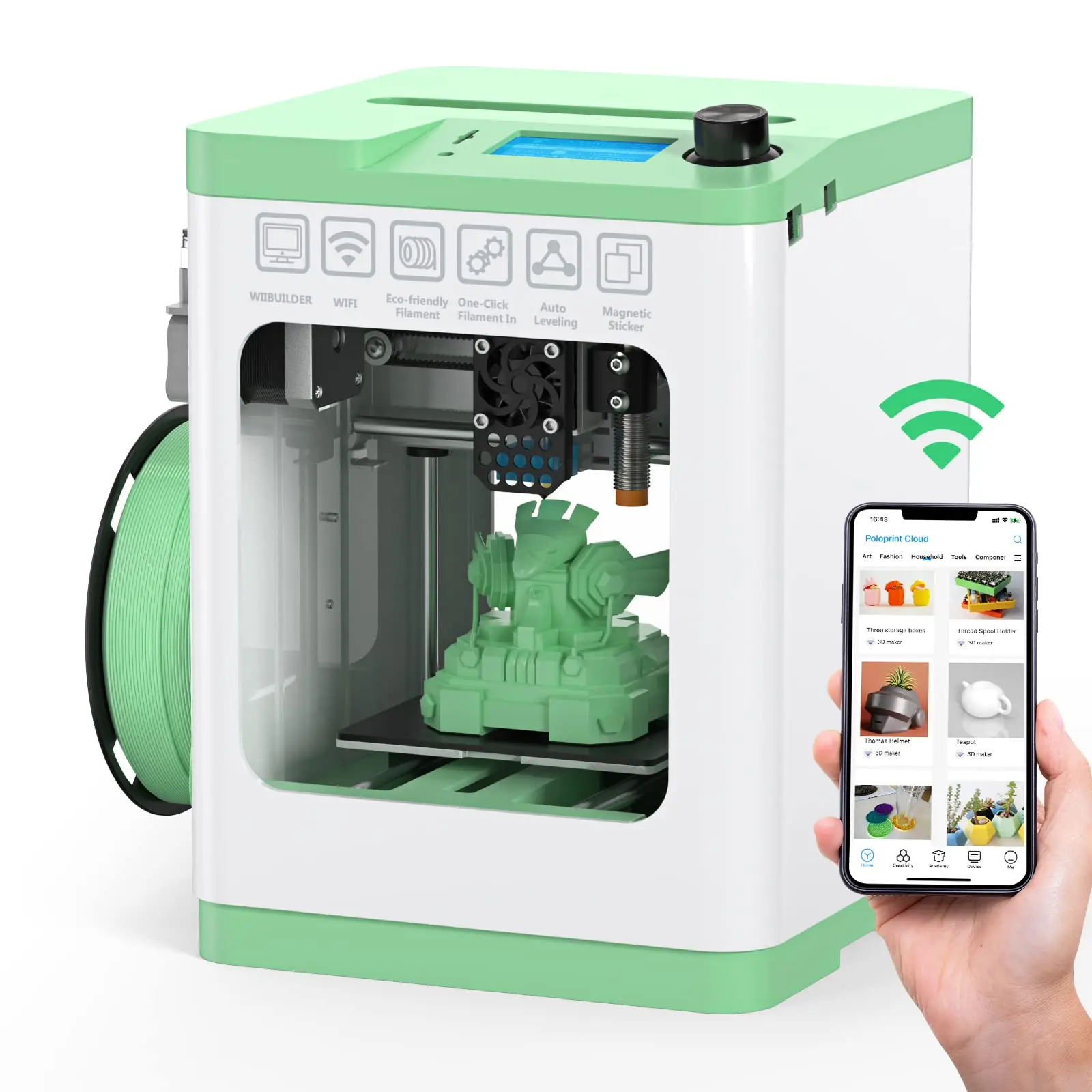 

3D принтеры Tina2S с Wi-Fi облачной печатью, полностью собранные и автоматически выравнивающиеся, мини 3D принтер для начинающих с умным управлением