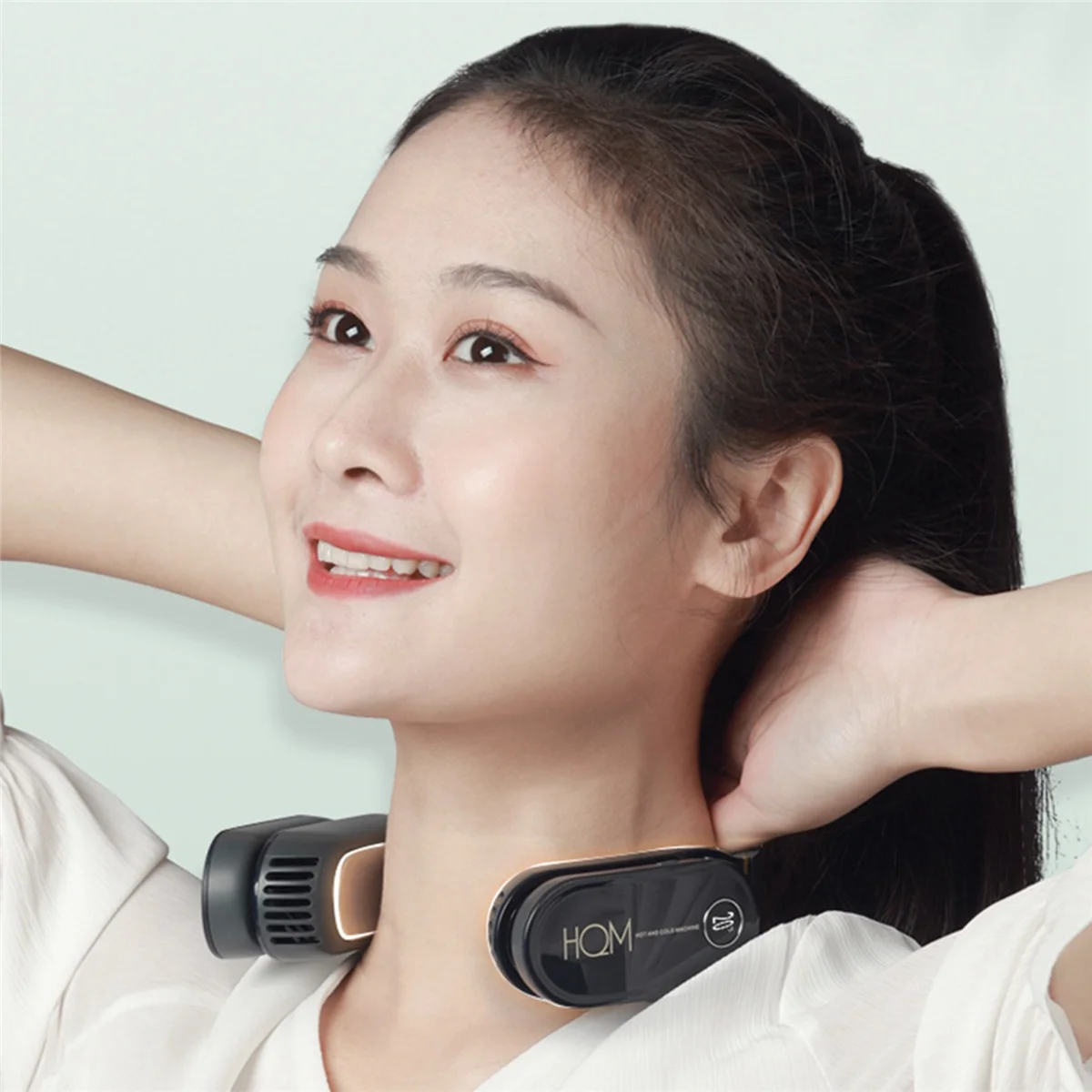 Mini Portable Air Conditioner Neck Fan Rechargeable Small Bladeless Fan Cooling USB Silent Air Cooler(Black) HOT