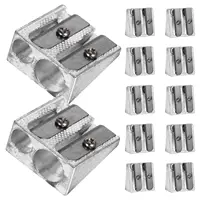 12Pcs Aluminum Pencil Sharpener Modern Simple Design Manual Sharpeners with Adjustable Tip Thickness School Office Stationery 4