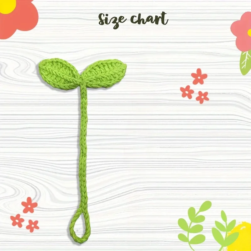 Crochet Bookmark Hand-Knitted Leaf Bud Versatile Headphone Accessories DIY Craft Cotton Yarn Ideal Corner Bookmarks stationery supplies