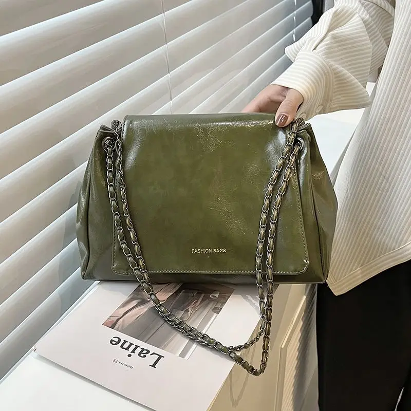 

Ladies Casual Shoulder Bag Retro Large Cheap Handbags Women Fashion Chain Bag Daily Shopping Bag Large Capacity Messenger Bags