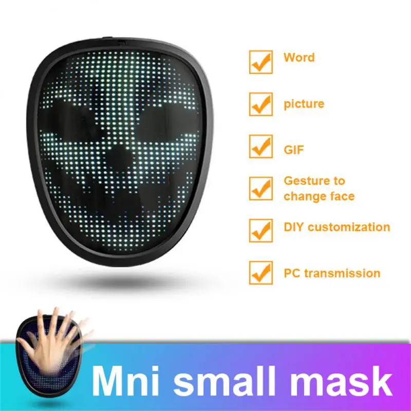 RGB Light Up LED Mask Diy Picture Animation Text Halloween Christmas Carnival Costume Party Game Cosplay Child Masks Deco GIFT |