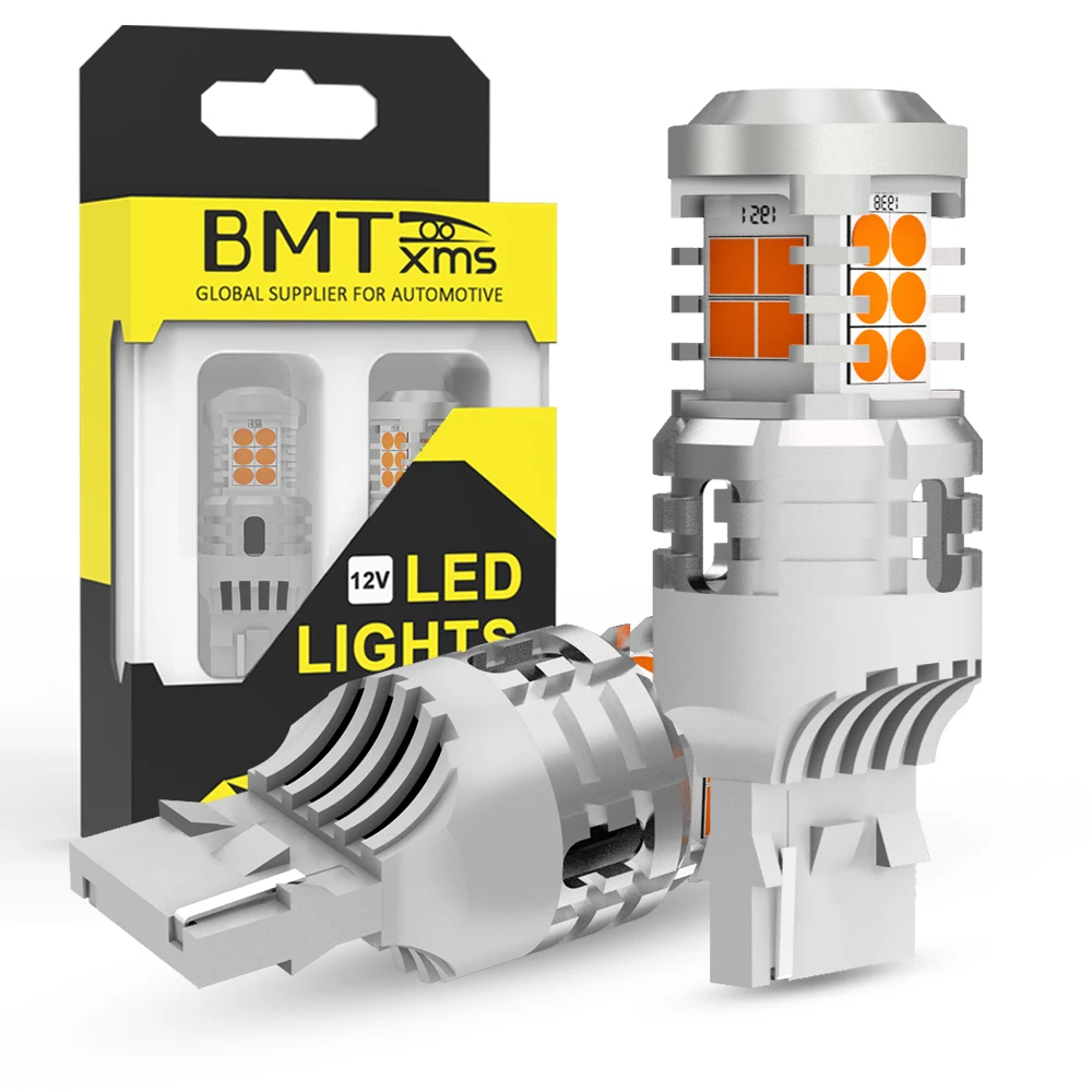 BMTxms2Pcs2800LMT207443W21WLEDCanbusNoHyperflashAmberYellow