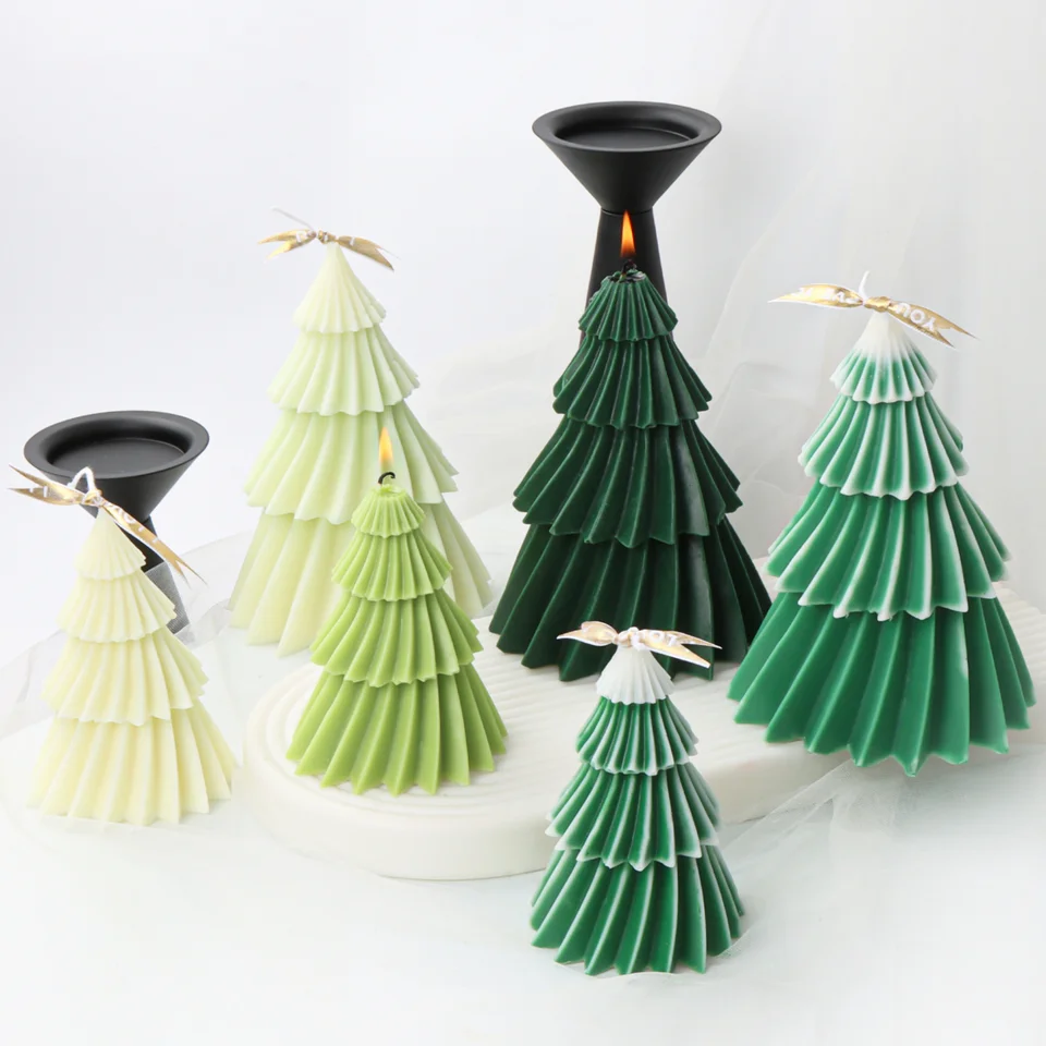 Stampi In Silicone Per Candele Natalizie A Onda Pilastro, Set Per Realizzare Candele 3D, Sapone E Resina Epossidica, Ideale Fai Da Te, Decorazioni Romantiche Feste, Bianco