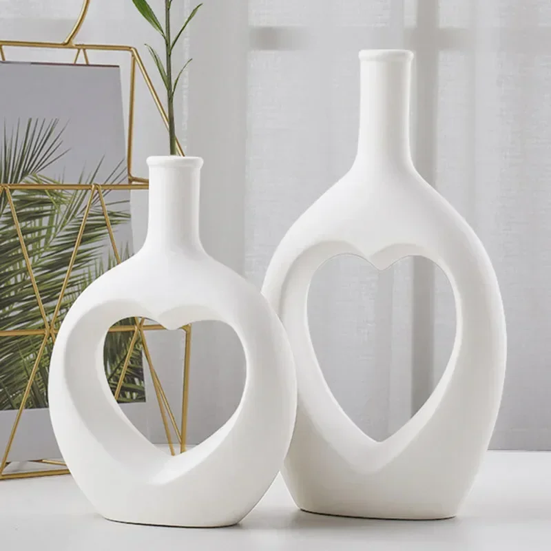

BoyouCeramic полый любовь ваза пампасы трава скандинавский Декор влюбленные пары подарки стол сухой цветок Декор Гостиная Офис