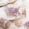 1Roll Loop Stickers Office School PET Supplies Baroque Tape Retro Material Adhesives Handbook Floral Scrapbook cut 50mm*2M 1