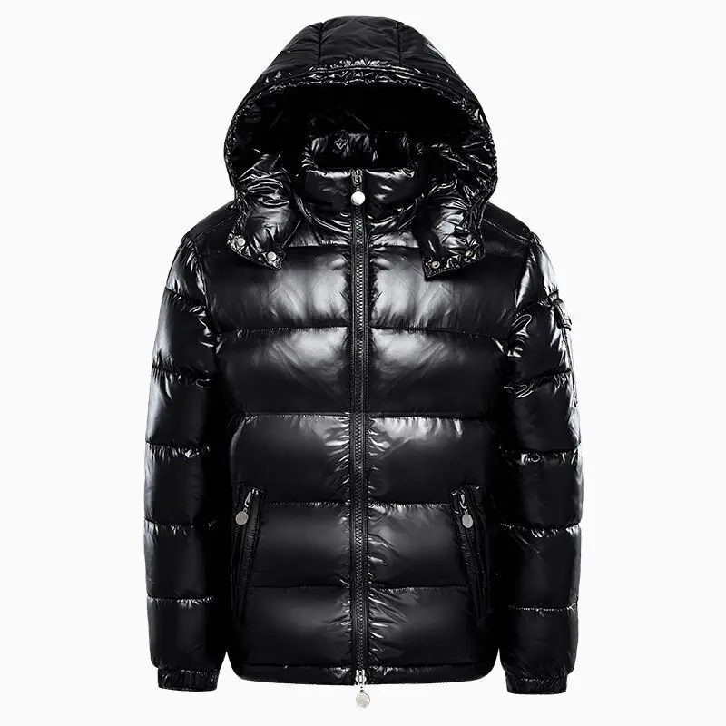 Down jacket Puffer jacket Cotton jacket PFHQ Down Cotton Jacket Glossy Surface Men's Hooded Thick Bread Coat Solid Color Warm Long Sleeve Male Tops 21Z7542