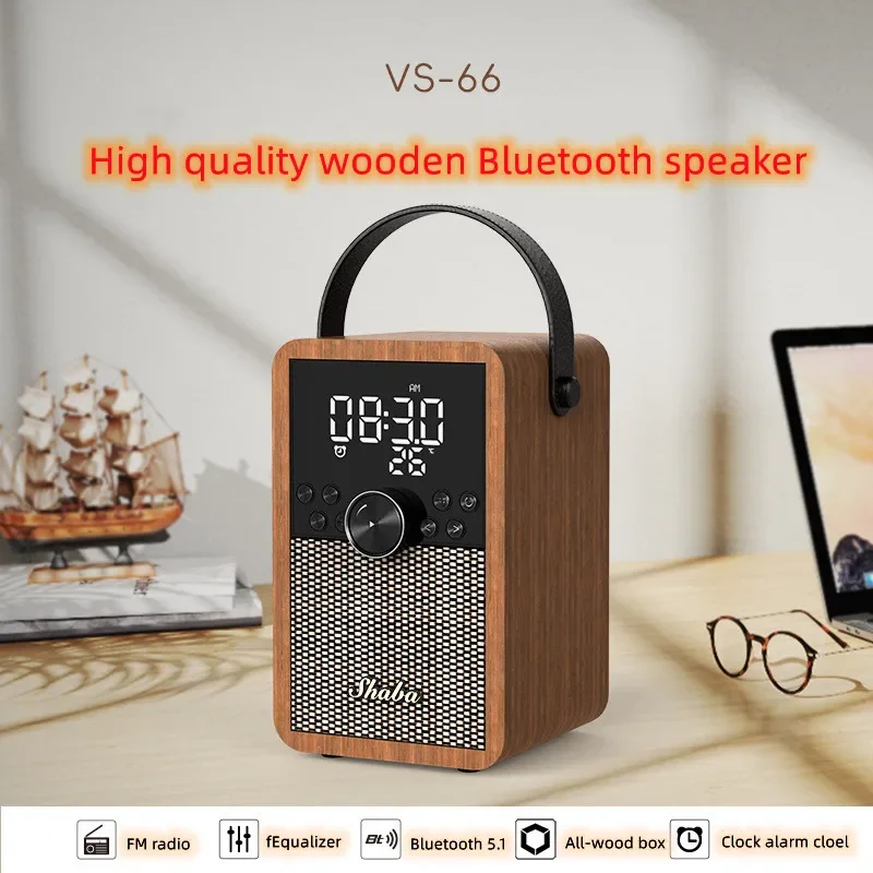 

Bluetooth-Колонка деревянная портативная с датчиком температуры, TF/FM-картой