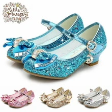 

Butterfly Children Princess Shoes Girls Bowtie Candy Color Hight Heels Slip on Party Dance Sandals For Baby Girls Kids