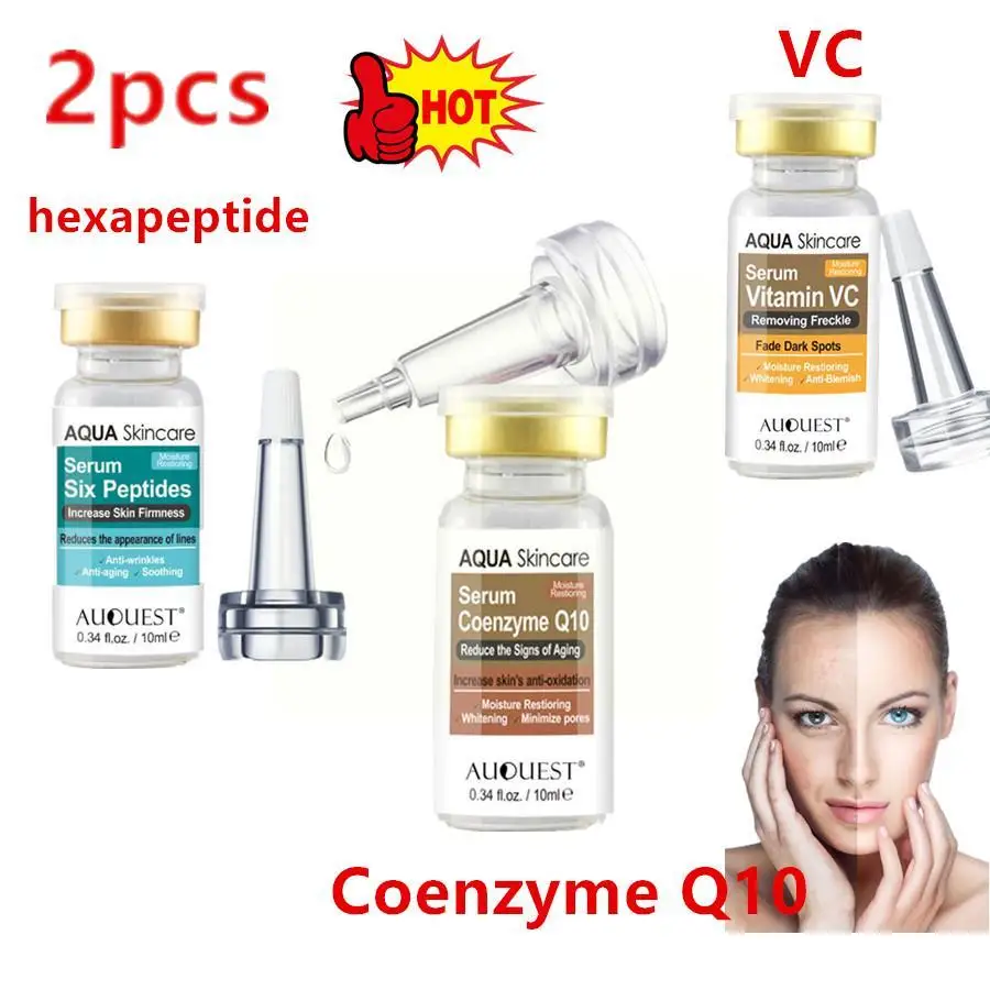 2X10mlSixPeptidesSerumLiquidCoenzymeQ10HyaluronicCreamSkin