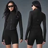 Al Yoga jacket women high-intensity training tight fitting sports jacket full zipper sports quick drying stand up collar jacket 2
